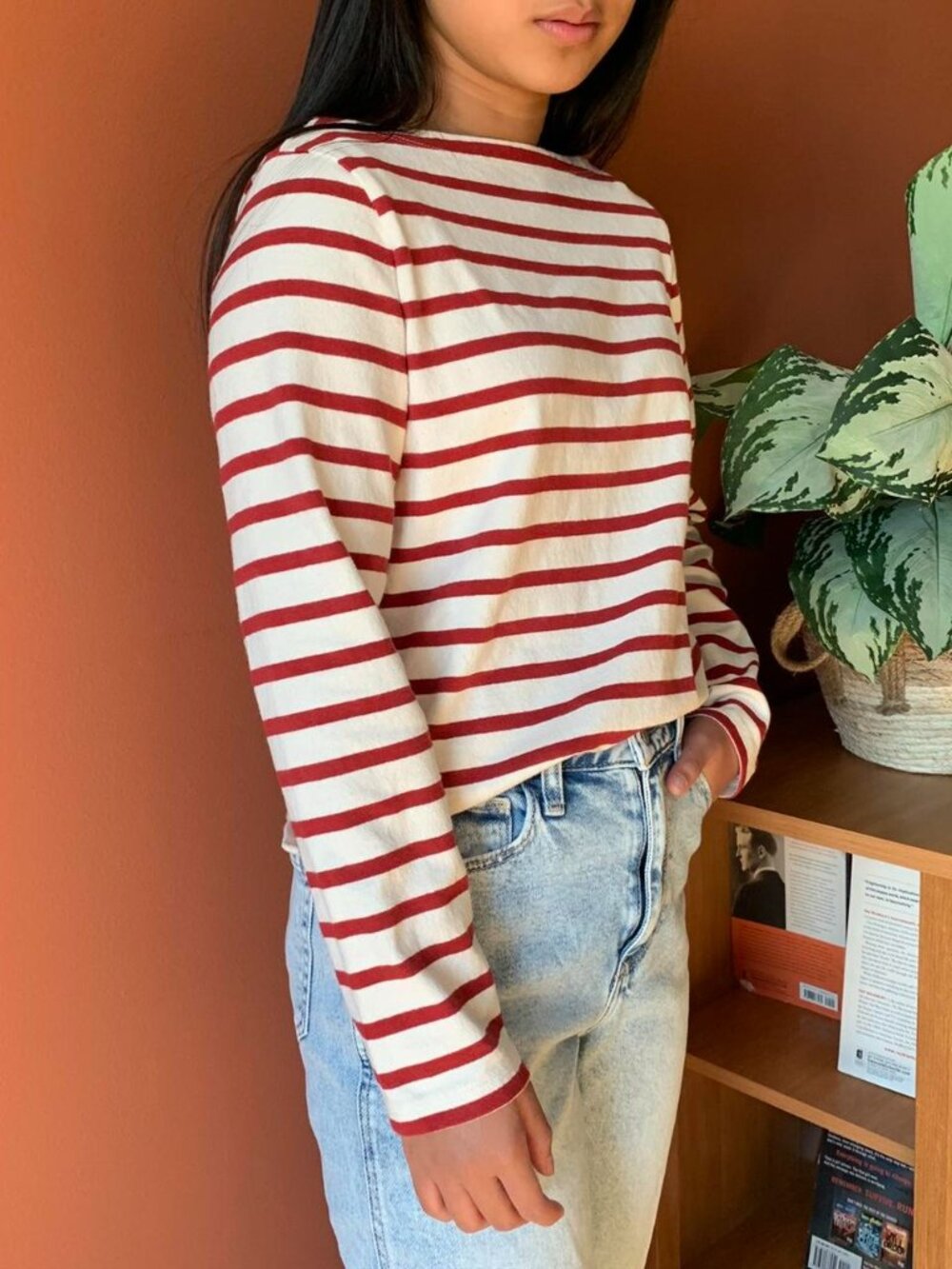 UNIQLO Sweater | Large | Red and Cream Stripes
